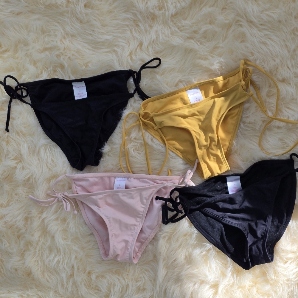 Xhilaration Small Swim Yellow Black Pink Bikini Bottoms